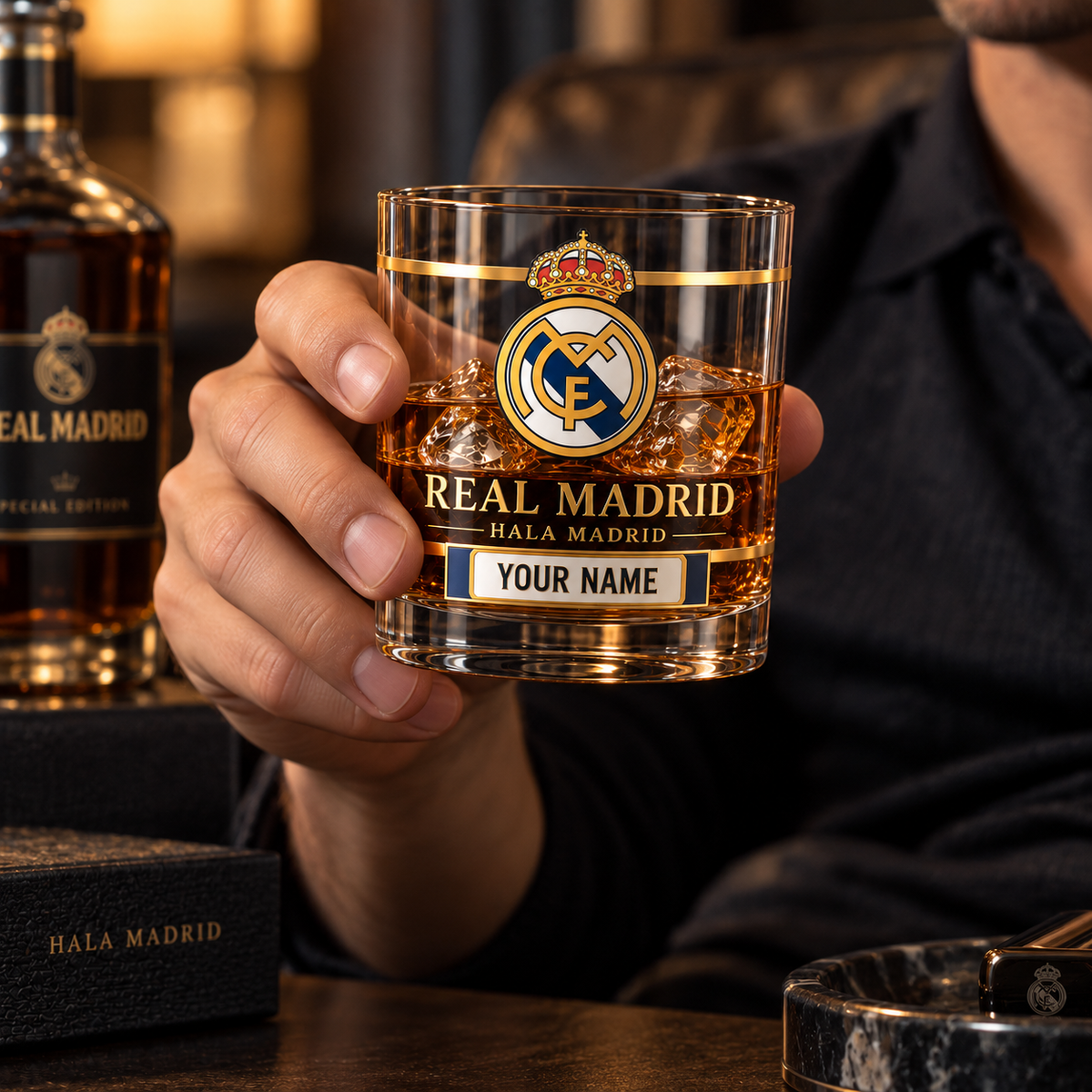 Real Hala Madrid Glass , Personalized Real Glass V2