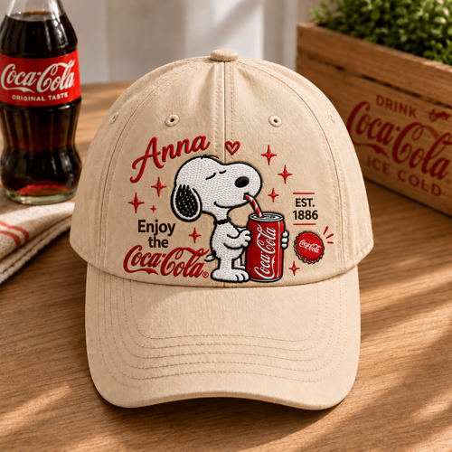 Snoopi Enjoy The Cola Cap, Personalized Cola Vintage Cap