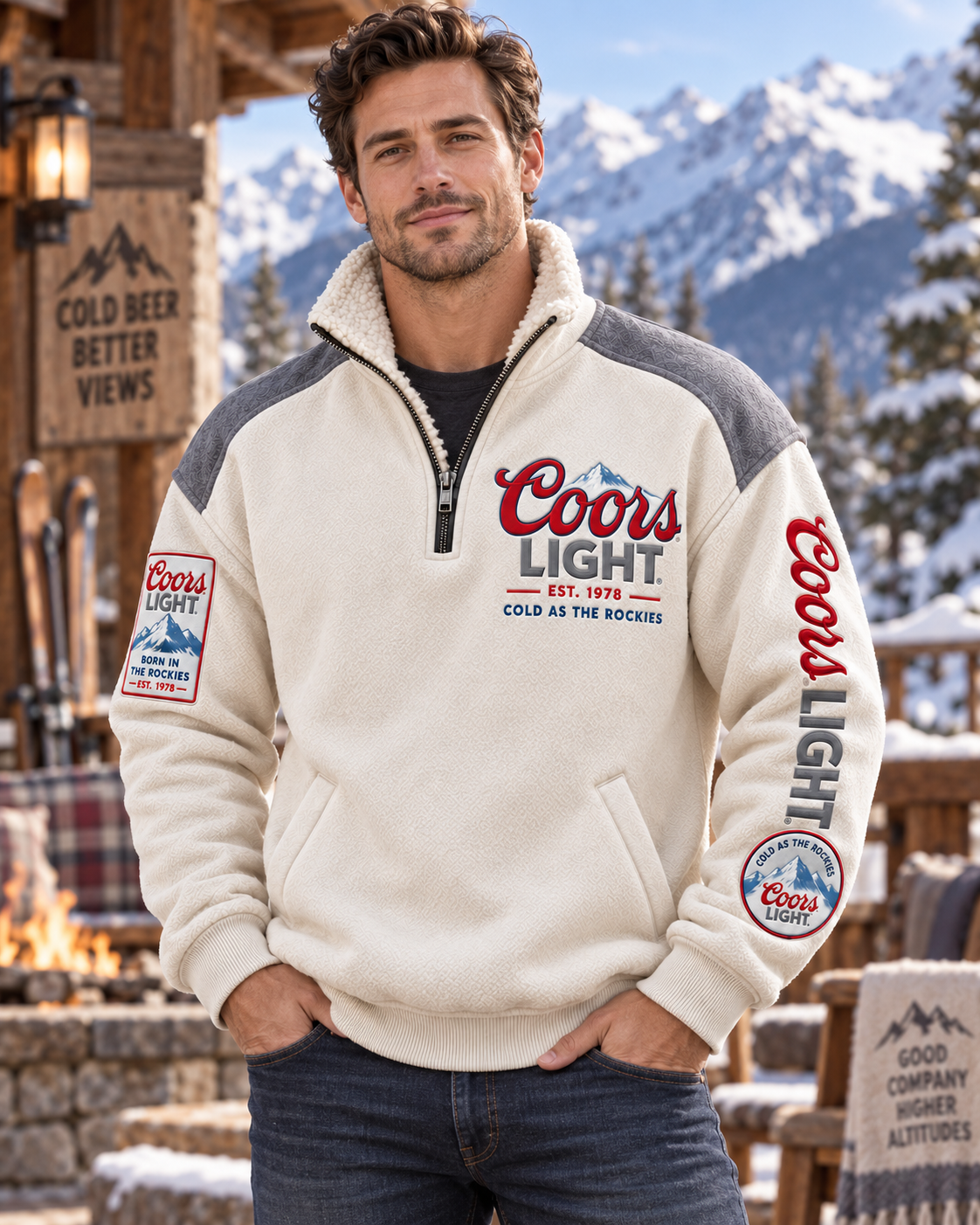 Coors Lght EST. 1978 Fleece Quarter-Zip Pullover