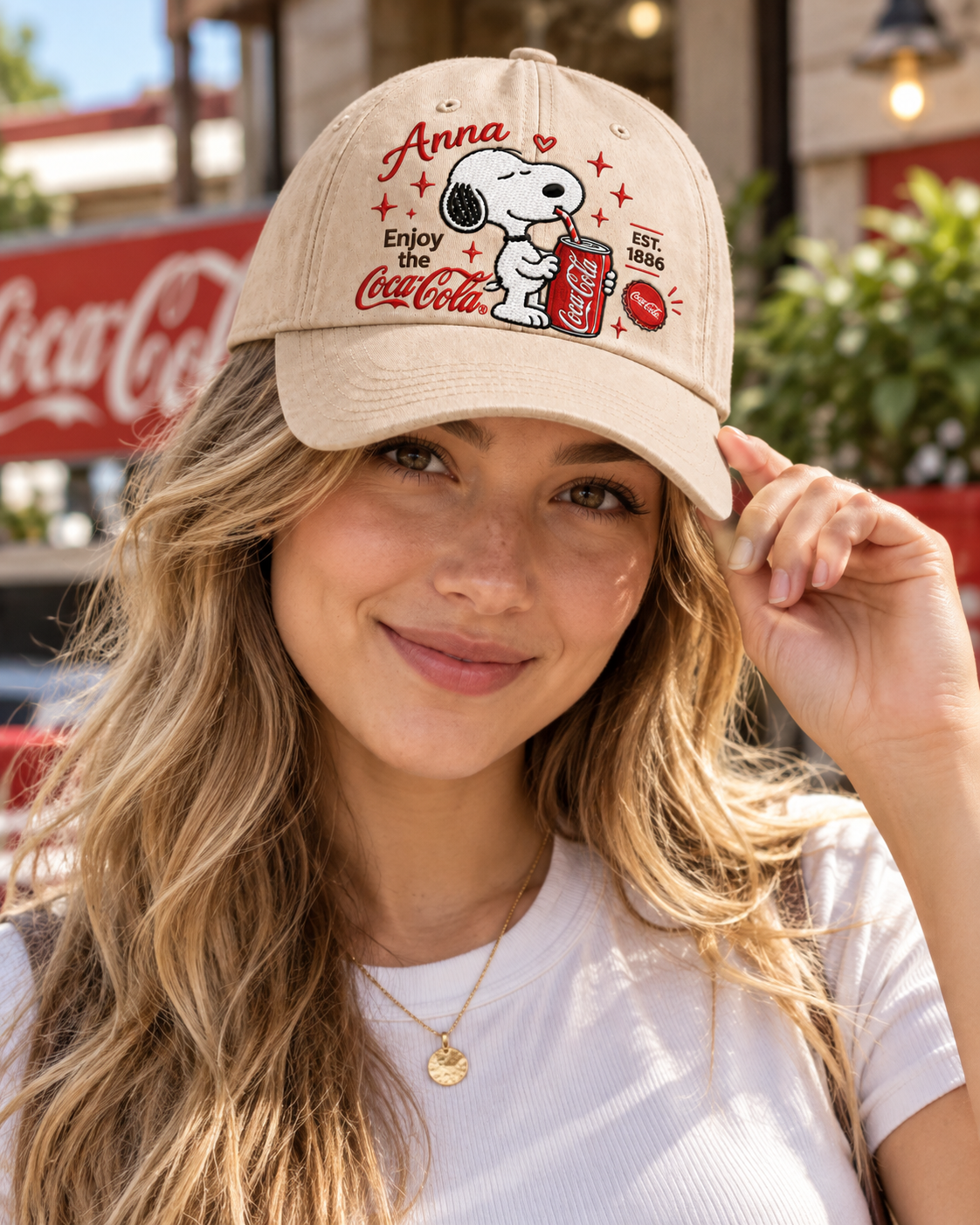 Snoopi Enjoy The Cola Cap, Personalized Cola Vintage Cap