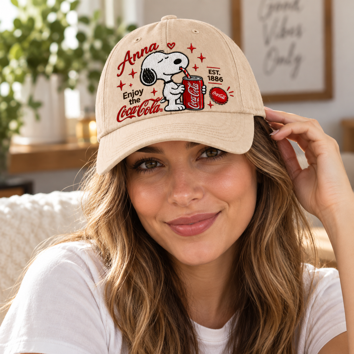 Snoopi Enjoy The Cola Cap, Personalized Cola Vintage Cap