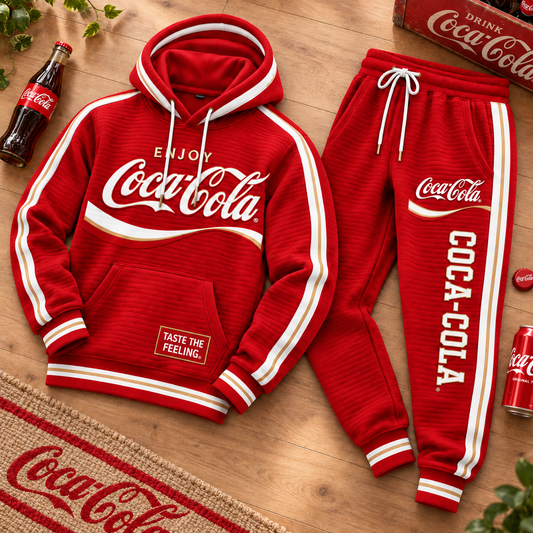 Cola Taste The Feeling All Over Printed Hoodie And Sweatpants Set V2