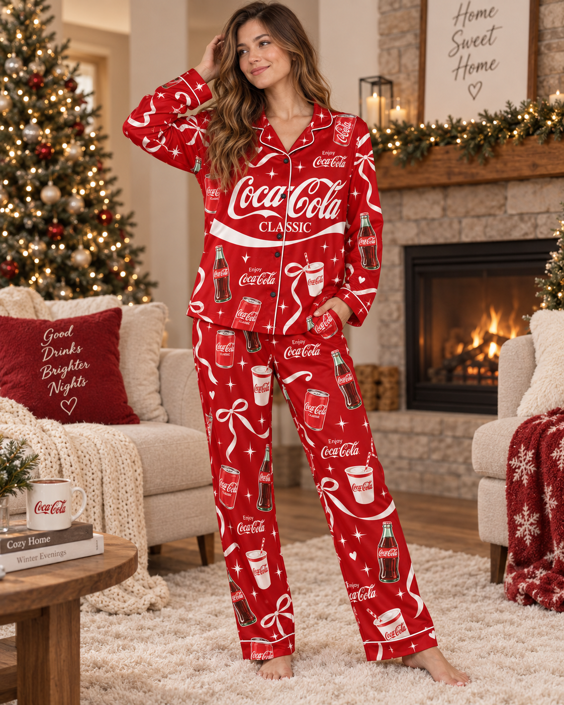 Cola Classic Pajamas Set, Cola Taste The Feeling Set