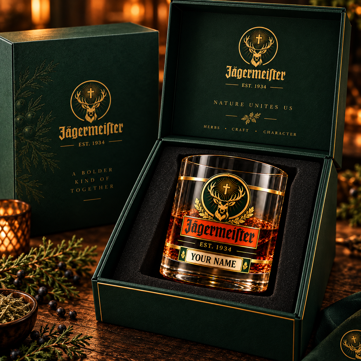 Jagermeist EST. 1934 Glass , Personalized Jagermeist Glass