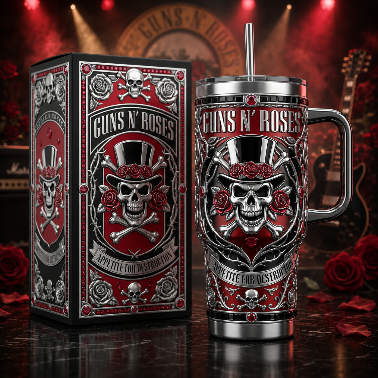 GNR Appetite for Destruction Insulated Tumbler 30oz , GNR Tumbler 40oz