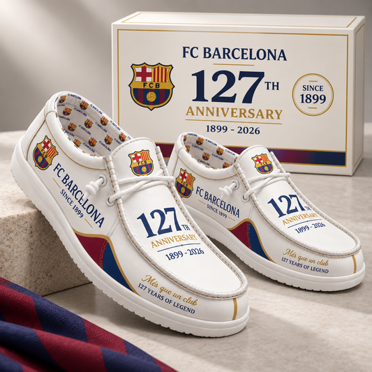 Barca 127th Anniversary Dude Shoes - Vintage Barca Design