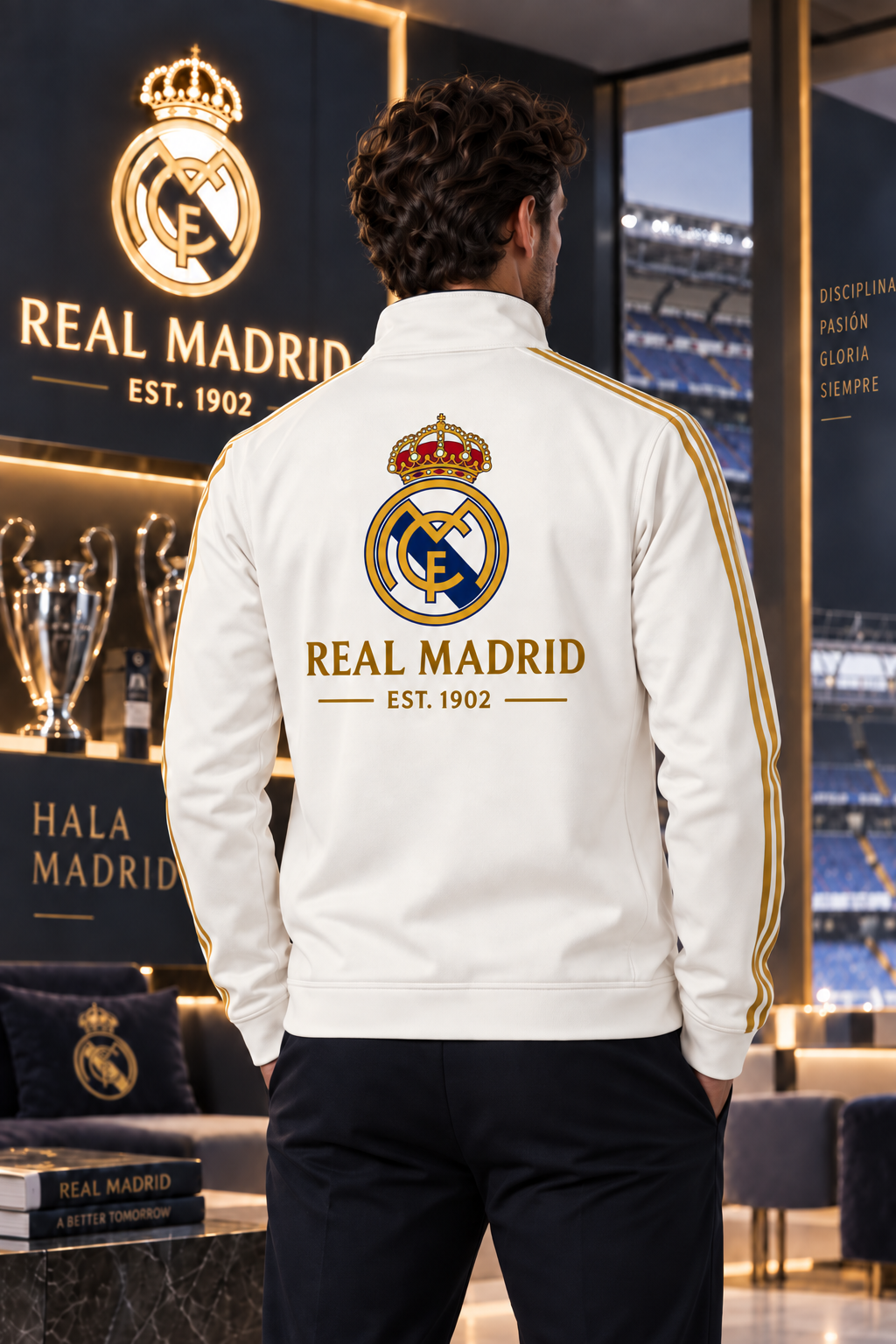 Real C.F. EST. 1902 Zipper Stand Collar Jacket, Personalized Real Jacket