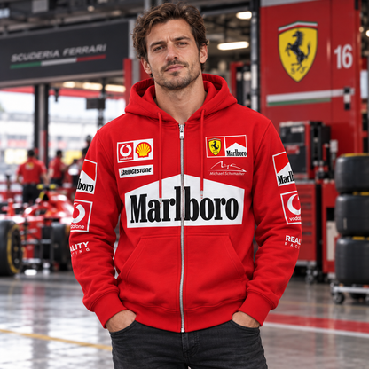 Marlbo Ferrar Racing Zip Hoodie , Marlbo Zip Hoodie