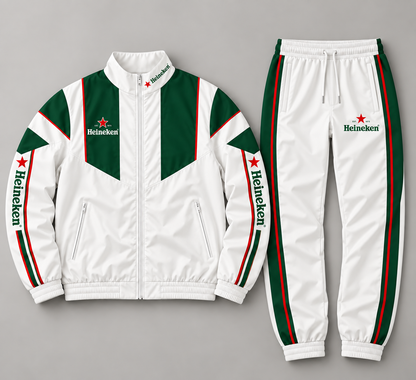 Heinekn EST. 1873 Zipper Stand Collar Jacket & Sweatpants Set