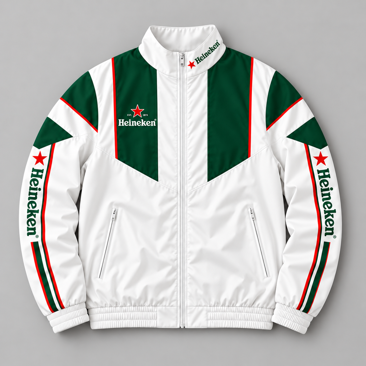 Heinekn EST. 1873 Zipper Stand Collar Jacket & Sweatpants Set