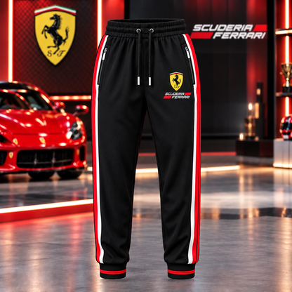 Scuderia Ferrar Racing All Over Printed Zip-Polo and Sweatpants Set