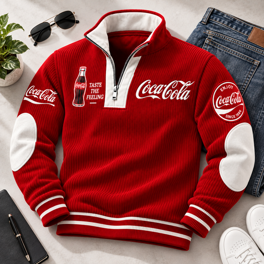 Cola Taste The Feeling Fleece Quarter-Zip Pullover V3
