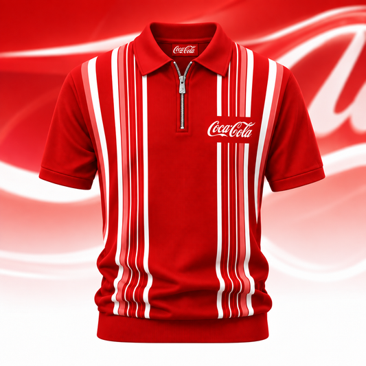 Cola Classic All Over Printed Zip-Polo and Sweatpants Set