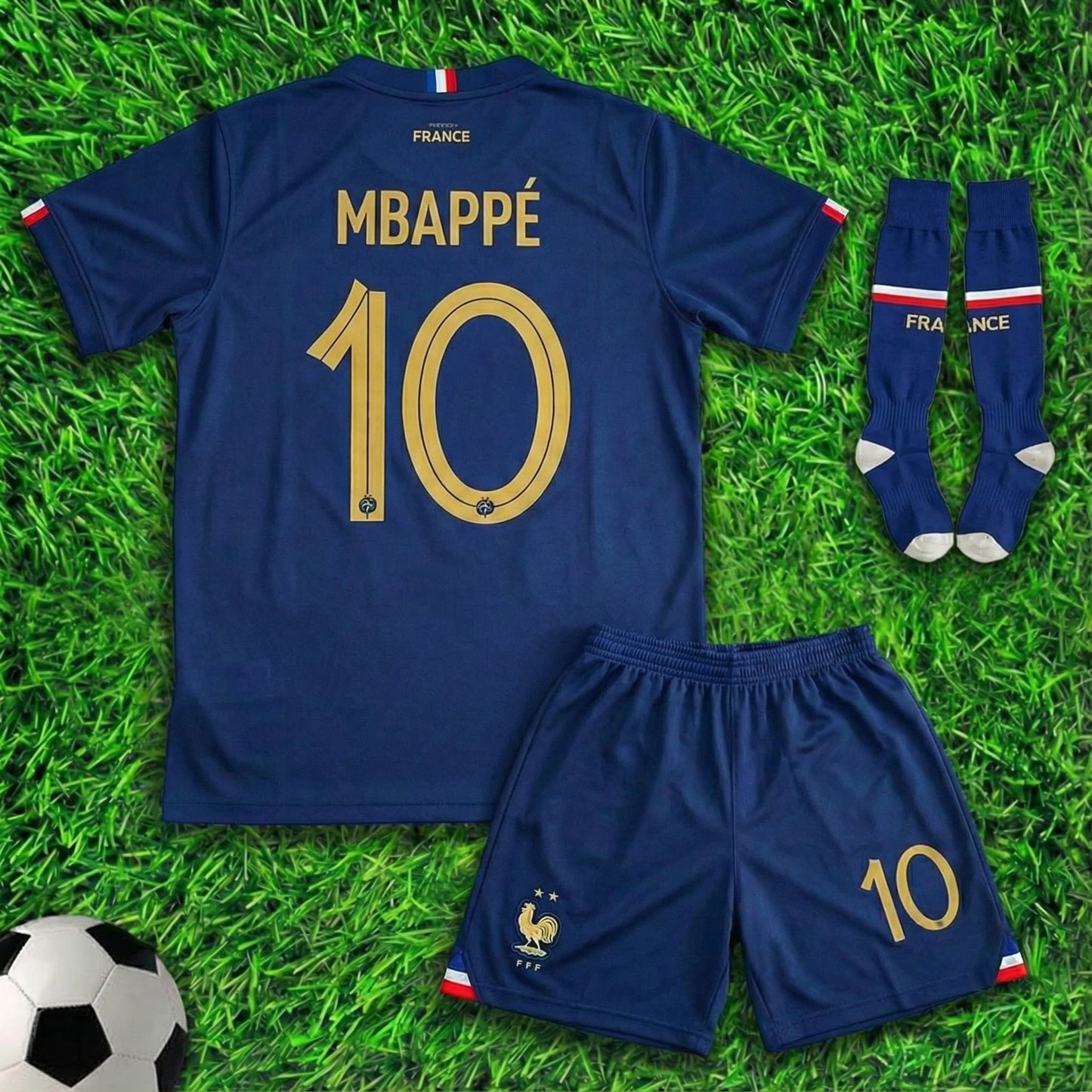 France FF WC 2026 Football Set , Mbappe Kids Soccer Uniform Jersey Shorts Socks For Boys Girls Youth Sizes , Adult Sizes