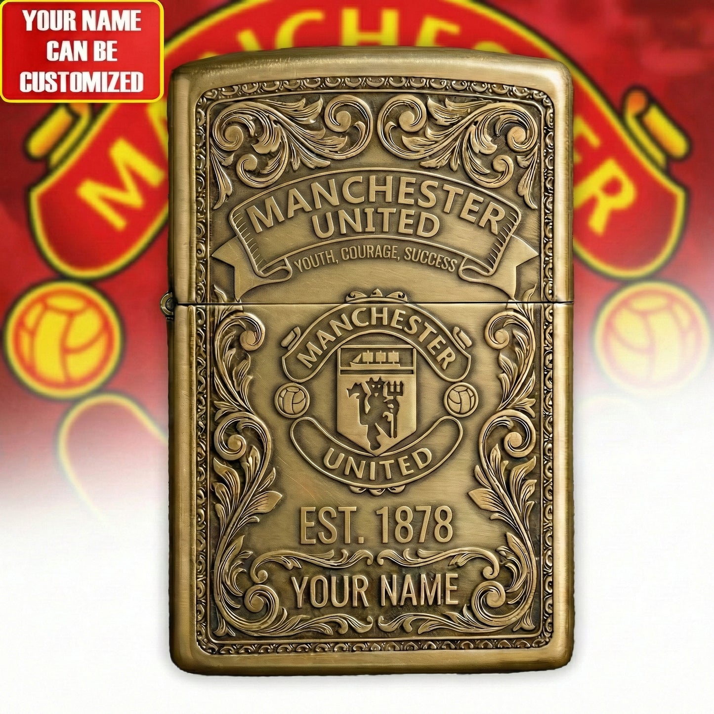 Personalized M.U FC EST. 1878 Zippo Lighter