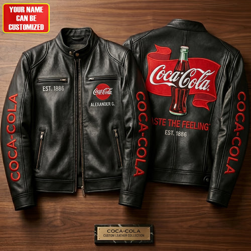 Cola Taste The Feeling Collar Leather Jacket V4