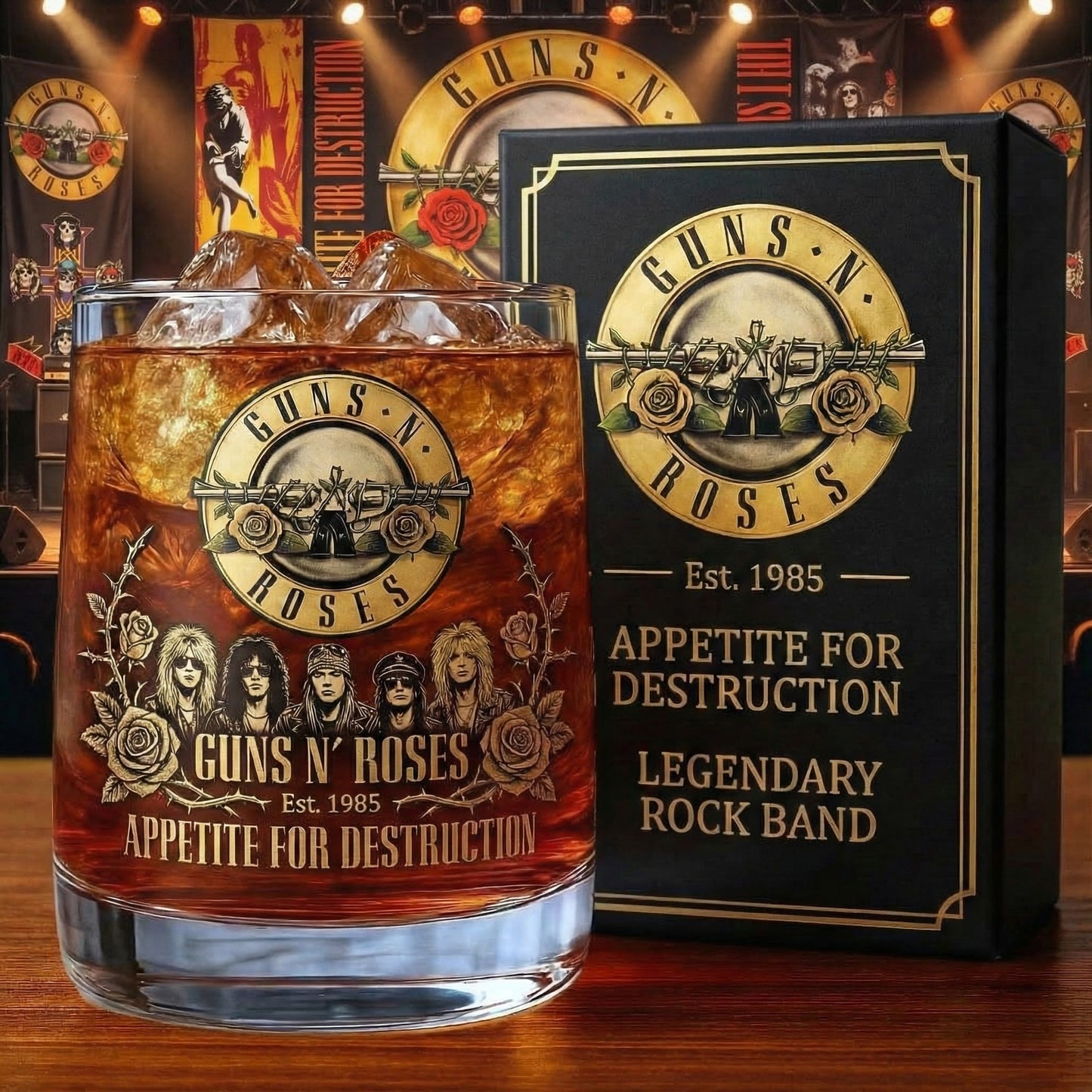 GNR Whisky Glass , GNR EST.1985 Whiskey Glass