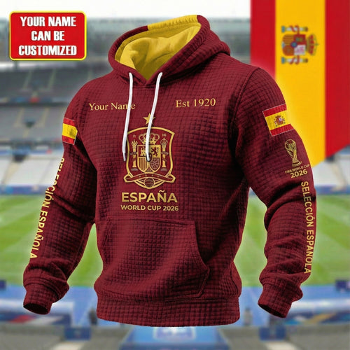 Personalized Spain FF WC 2026 Fabric Hooded Sweatshirt