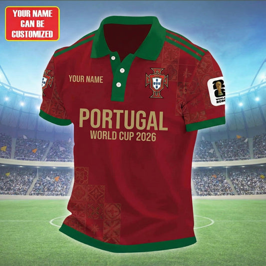 Personalized Portugal Polo V3 , Portugal Shirt , Portugal WC 2026 Shirt