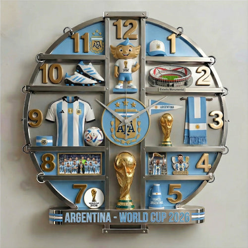 Argentina FF WC 2026 Decorative 3D Visual Effect Acrylic Wall Clock