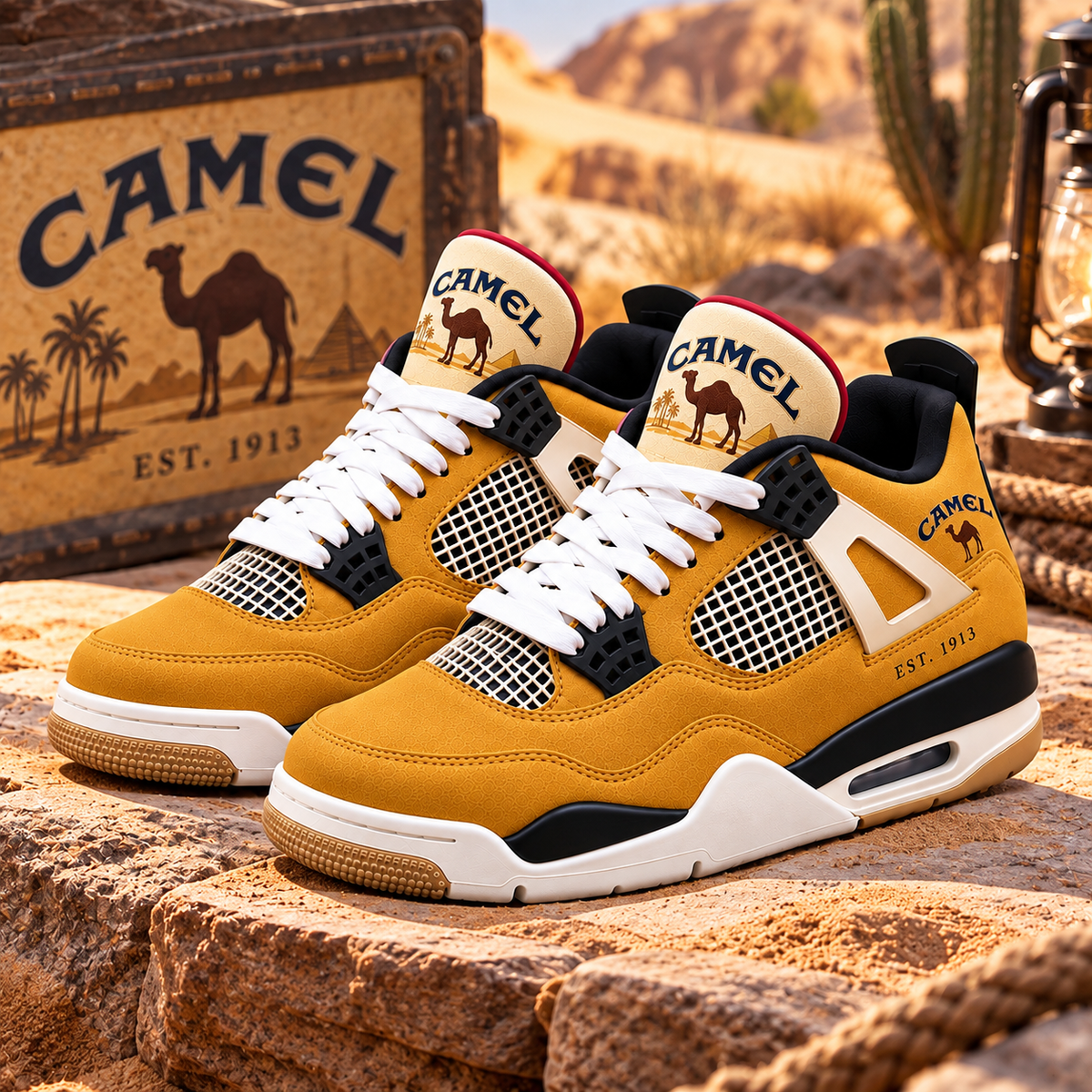 Camel EST. 1913 AJ4 Custom Sneaker