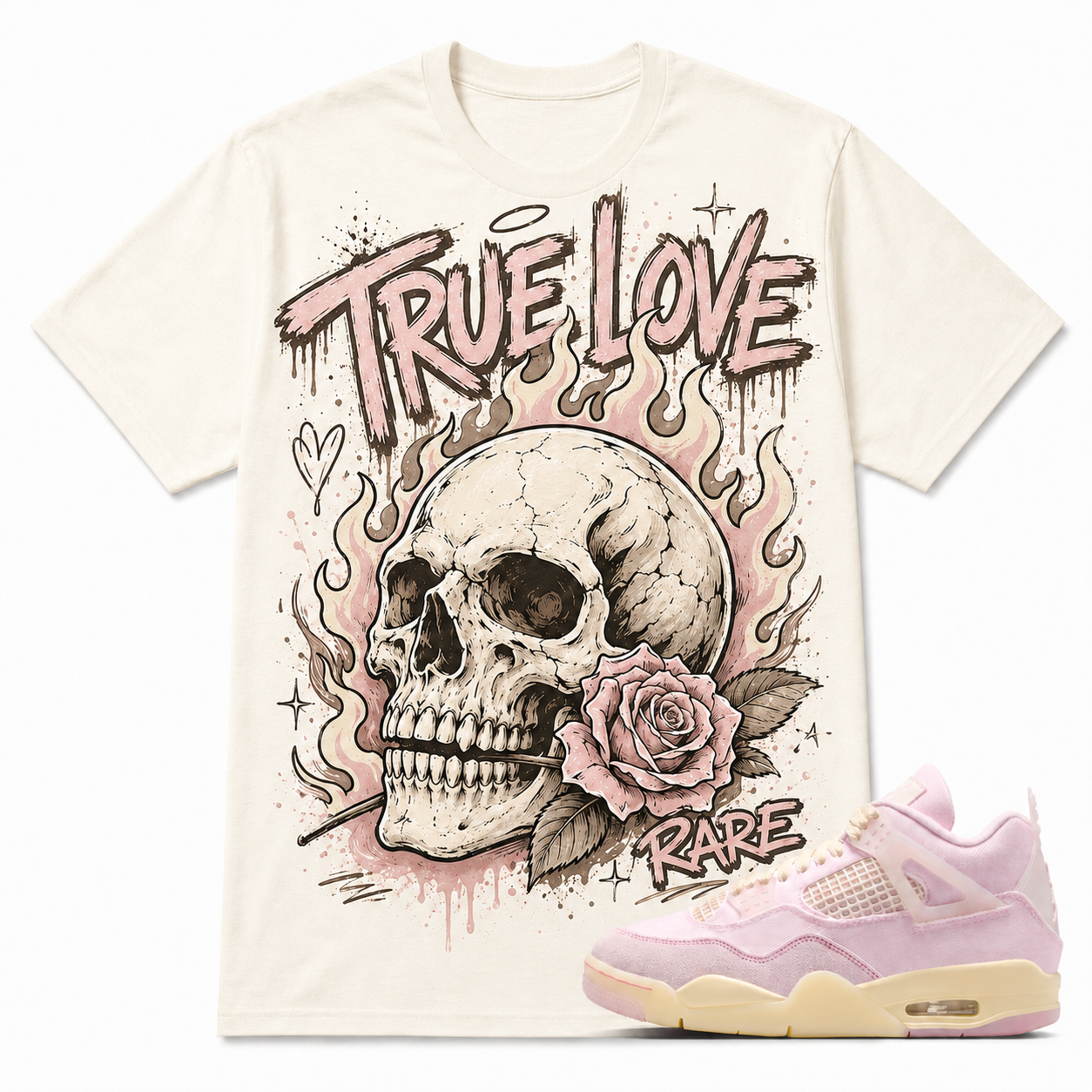 TRUE LOVE Shirt To Match AJ 4 Retro 'Pearl Pink and Iced Carmine', AJ 4 Matching Shirt