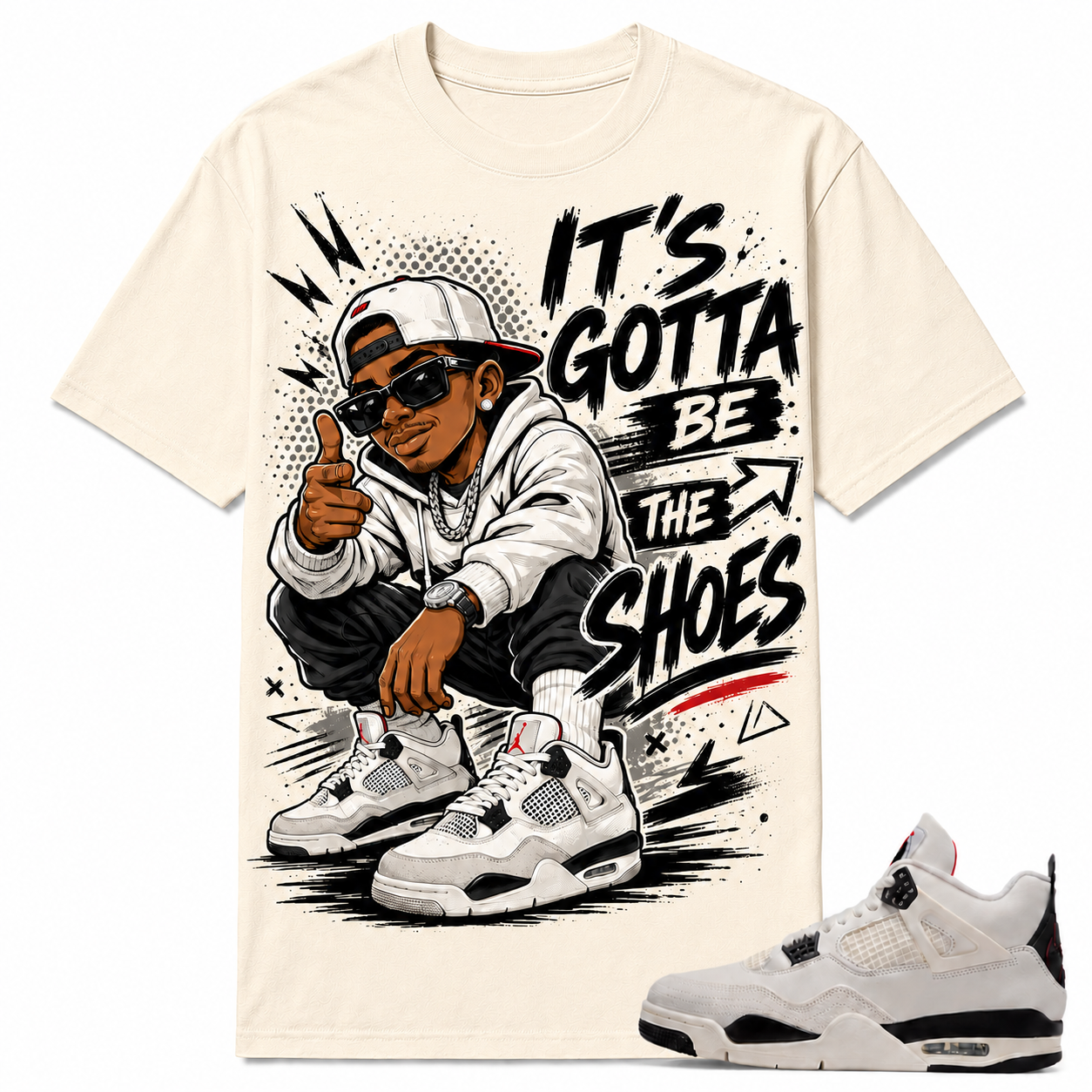 IT'S GOTTA BE THE SHOES Shirt To Match AJ 4 FLIGHT CLUB, AJ 4 Matching Shirt