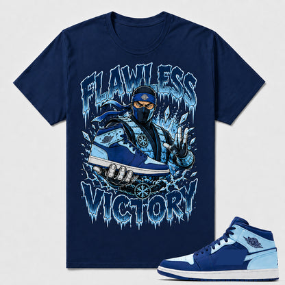 "FLAWLESS VICTORY" Shirt To Match AJ 1 Retro Mid ‘Ice Blue’, AJ 1 Matching Shirt