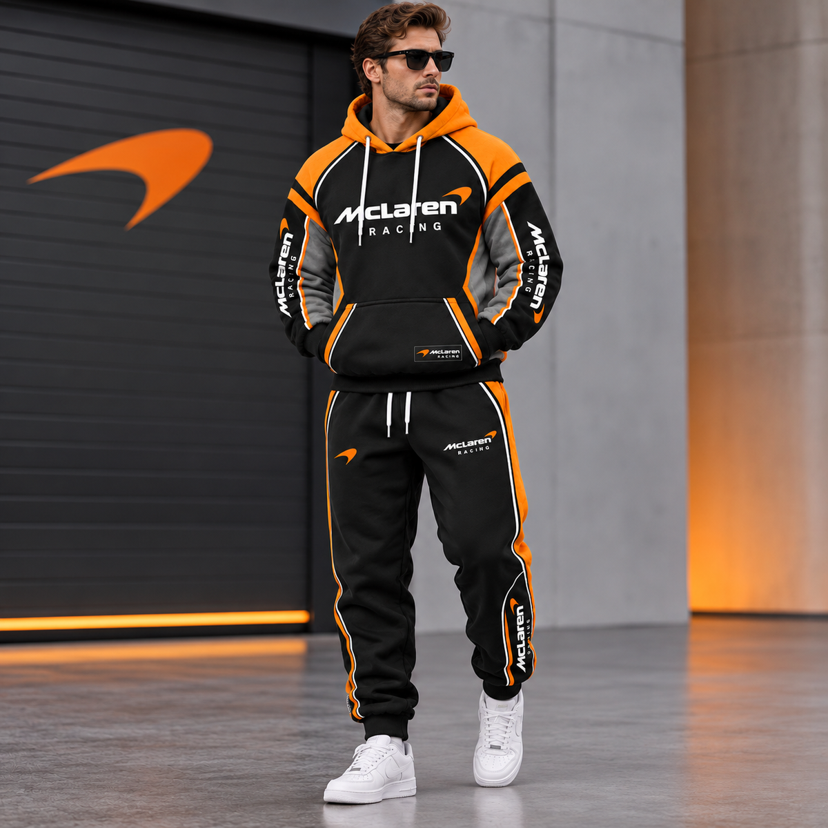 MCLR Racing All Over Printed Hoodie And Sweatpants Set