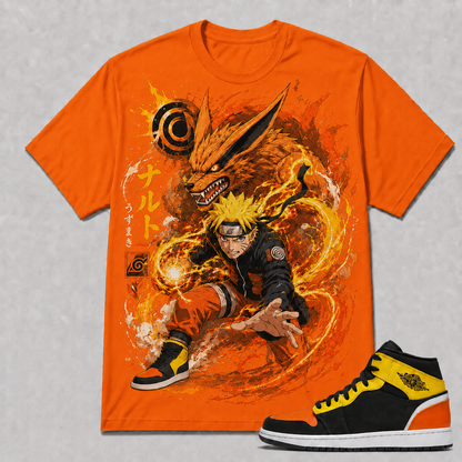 "Naruto" Shirt To Match AJ 1 Mid – Amarillo Orange, AJ 1 Matching Shirt