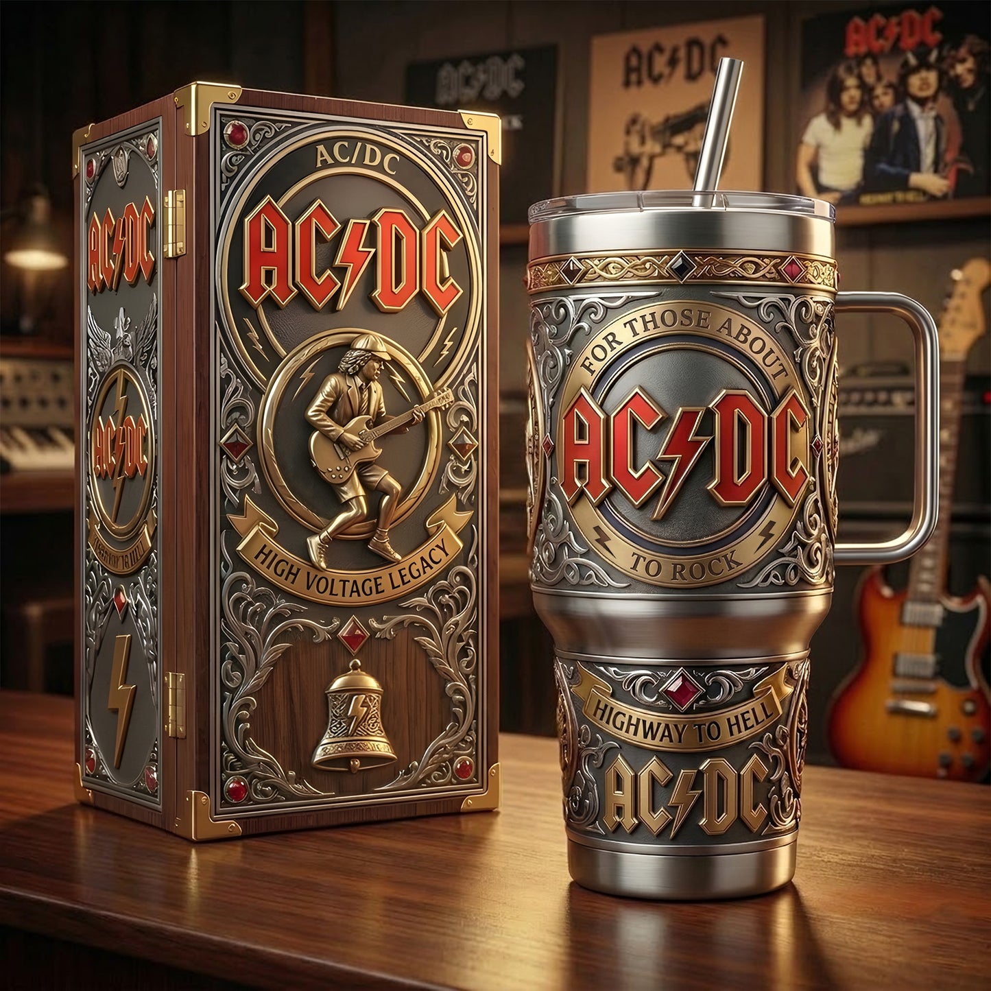 AC Highway To Hell Insulated Tumbler 30oz , AC Tumbler 40oz