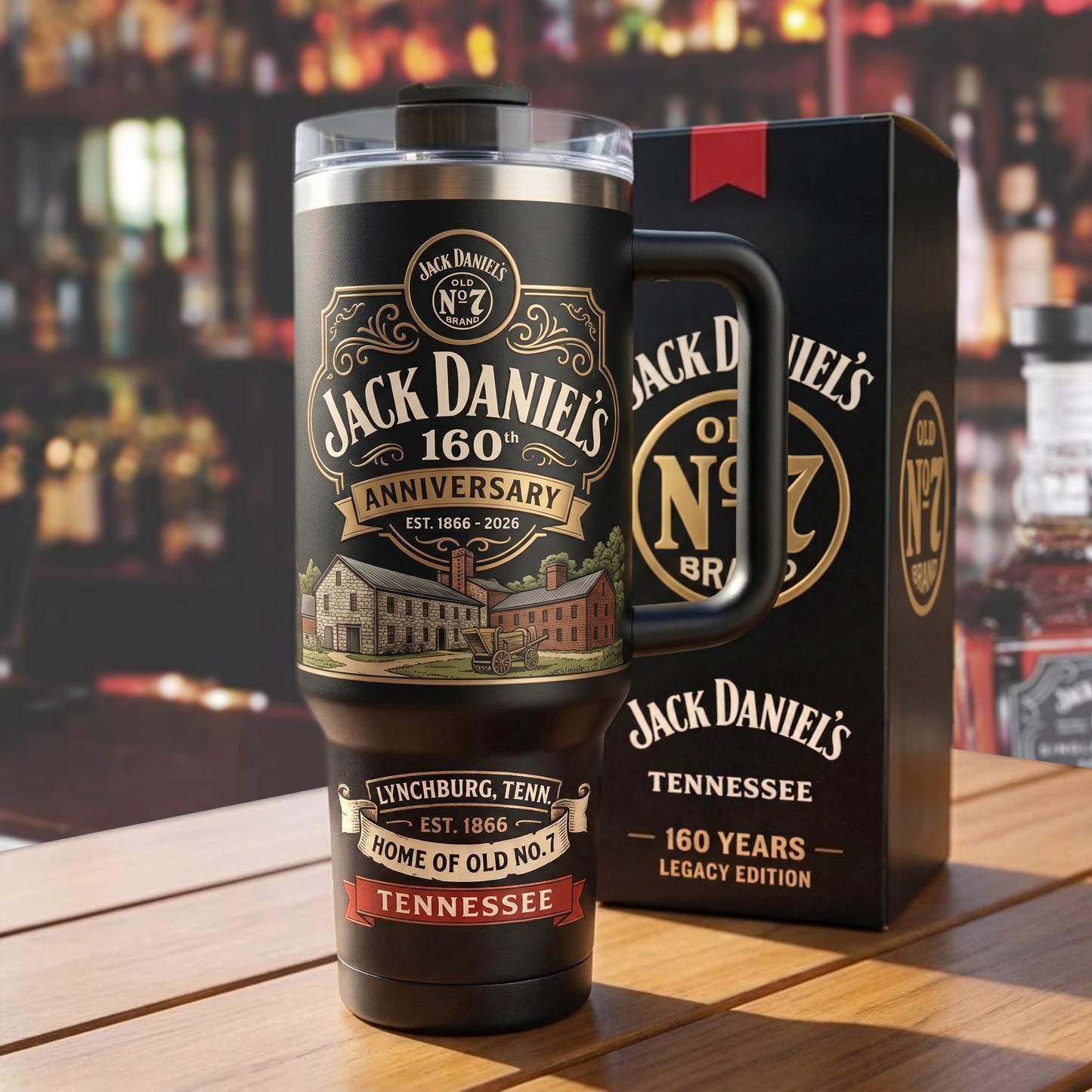 Jack Dani 160TH Anniversary Insulated Tumbler 30oz V8 , Jack Dani Tumbler 40oz