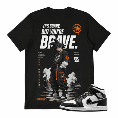 IT'S SCARY BUT YOU'RE BRAVE Shirt To Match AJ 1 MID, AJ 1 MID Matching Shirt