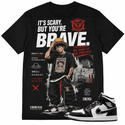 IT'S SCARY BUT YOU'RE BRAVE Shirt To Match AJ 1 MID, AJ 1 MID Matching Shirt V2