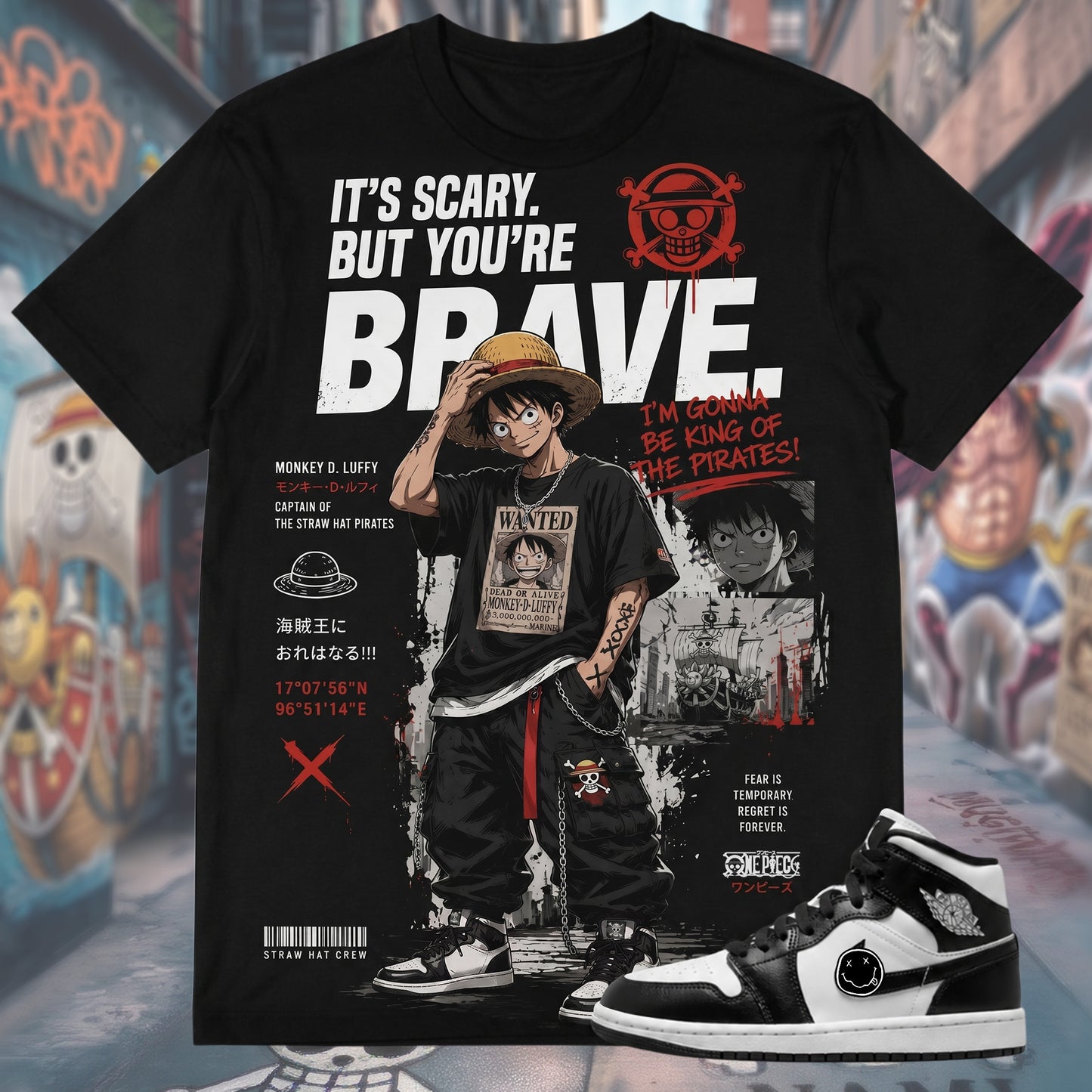 IT'S SCARY BUT YOU'RE BRAVE Shirt To Match AJ 1 MID, AJ 1 MID Matching Shirt V2