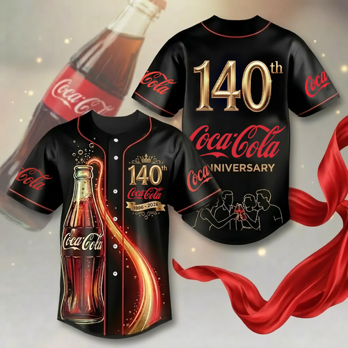 Cola 140th Anniversary Baseball Jersey Shirt 3D