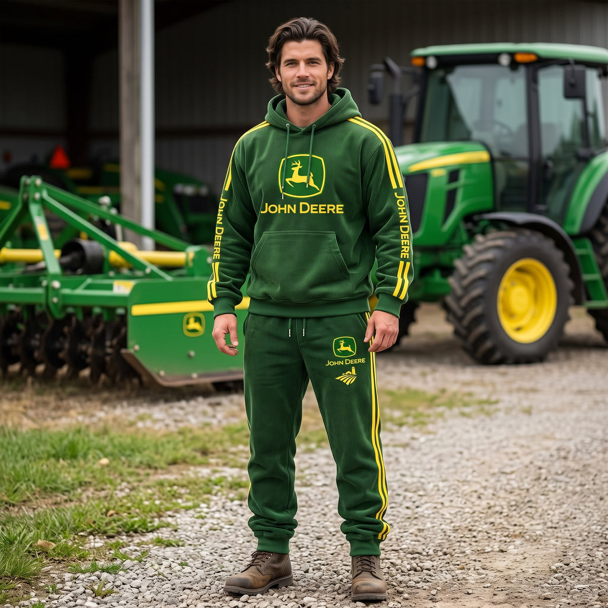 J.Deere Classic All Over Printed Hoodie And Sweatpants Set