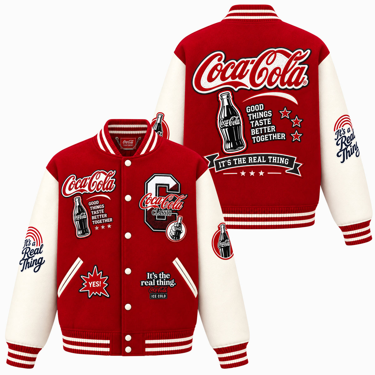 Cola It's The Real Thing Baseball Jacket