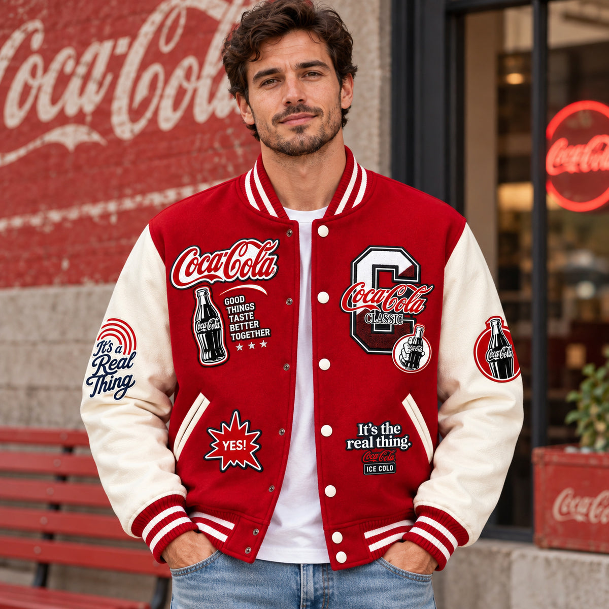 Cola It's The Real Thing Baseball Jacket