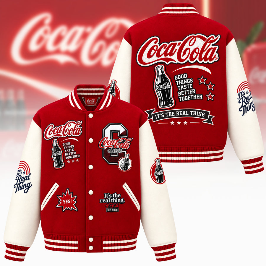 Cola It's The Real Thing Baseball Jacket
