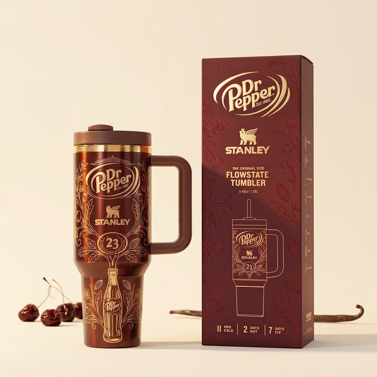 Dr Pepper x Stanley EST. 1885 Insulated Tumbler 30oz V7, Dr Pepper Tumbler 40oz