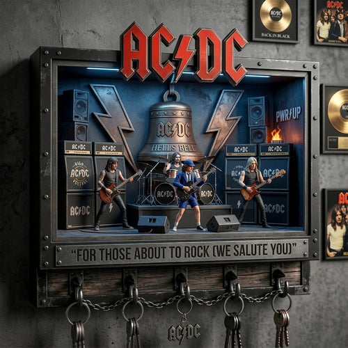 AC We Salute You Acrylic Key Hanger - Personalized Gifts For Rock Fan
