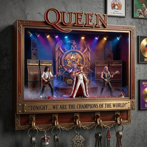 Qeen Rock Acrylic Key Hanger - Personalized Gifts For Rock Fan