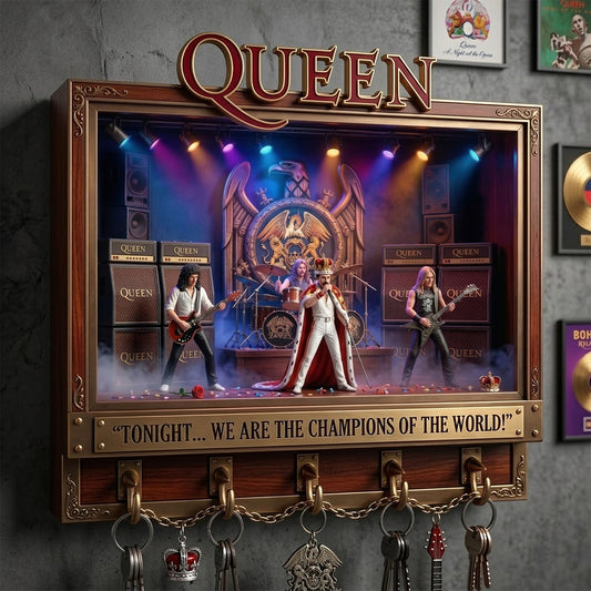 Qeen Rock Acrylic Key Hanger - Personalized Gifts For Rock Fan