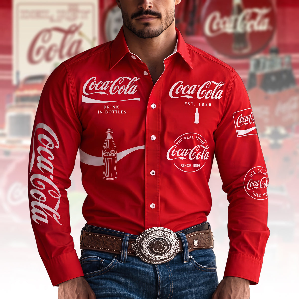 Cola Vintage Western Button-Up Shirt