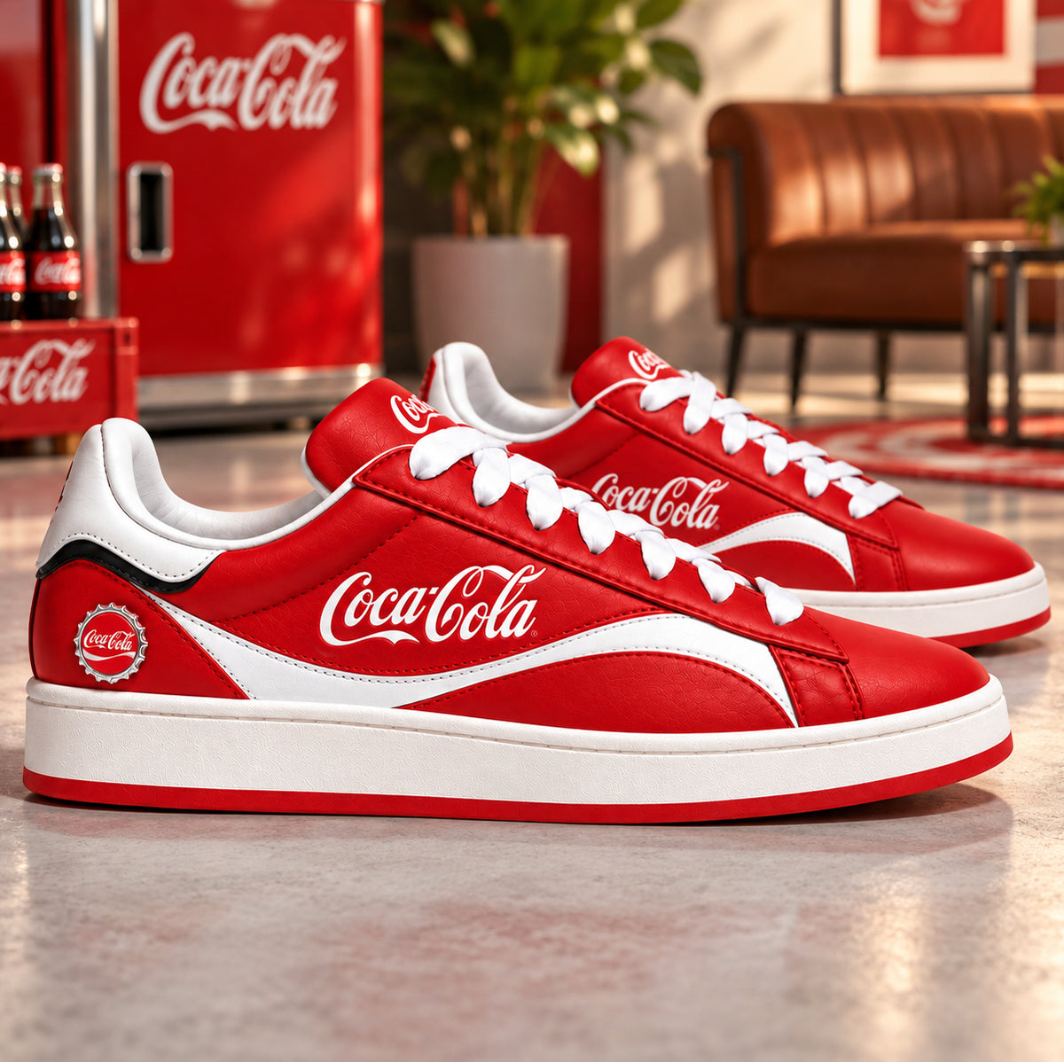 Cola Classic Custom Smith Shoes, Cola Sneakers