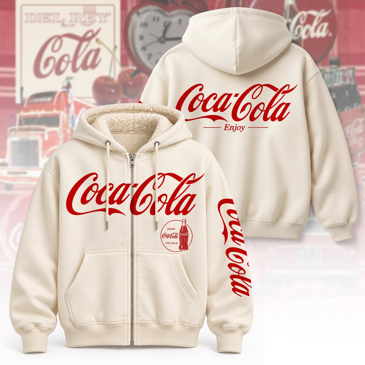 Cola Classic Zip Hoodie , Cola Zip Hoodie
