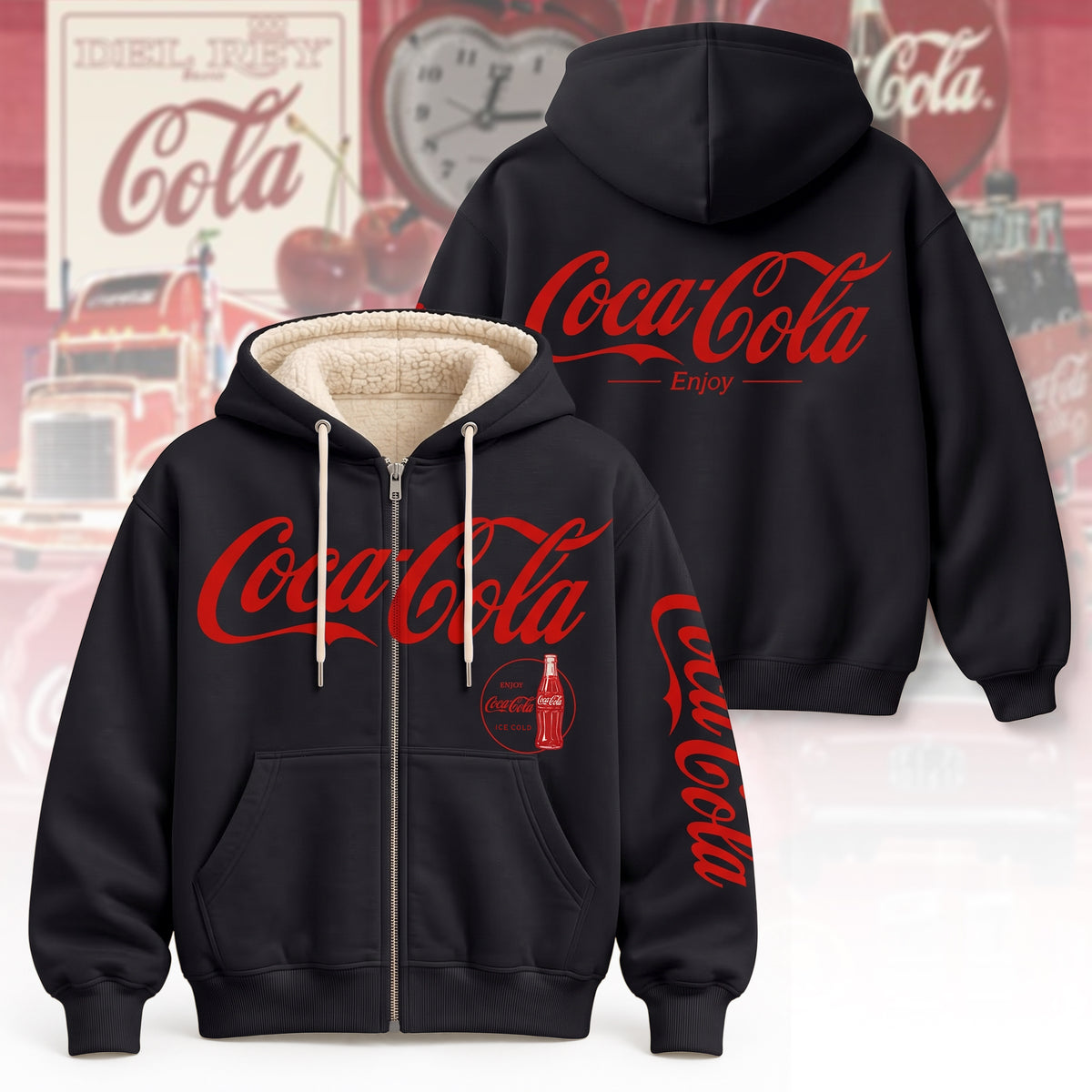 Cola Classic Zip Hoodie , Cola Zip Hoodie