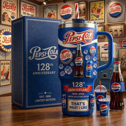 Pepsi 128TH Anniversary Insulated Tumbler 30oz, 40oz