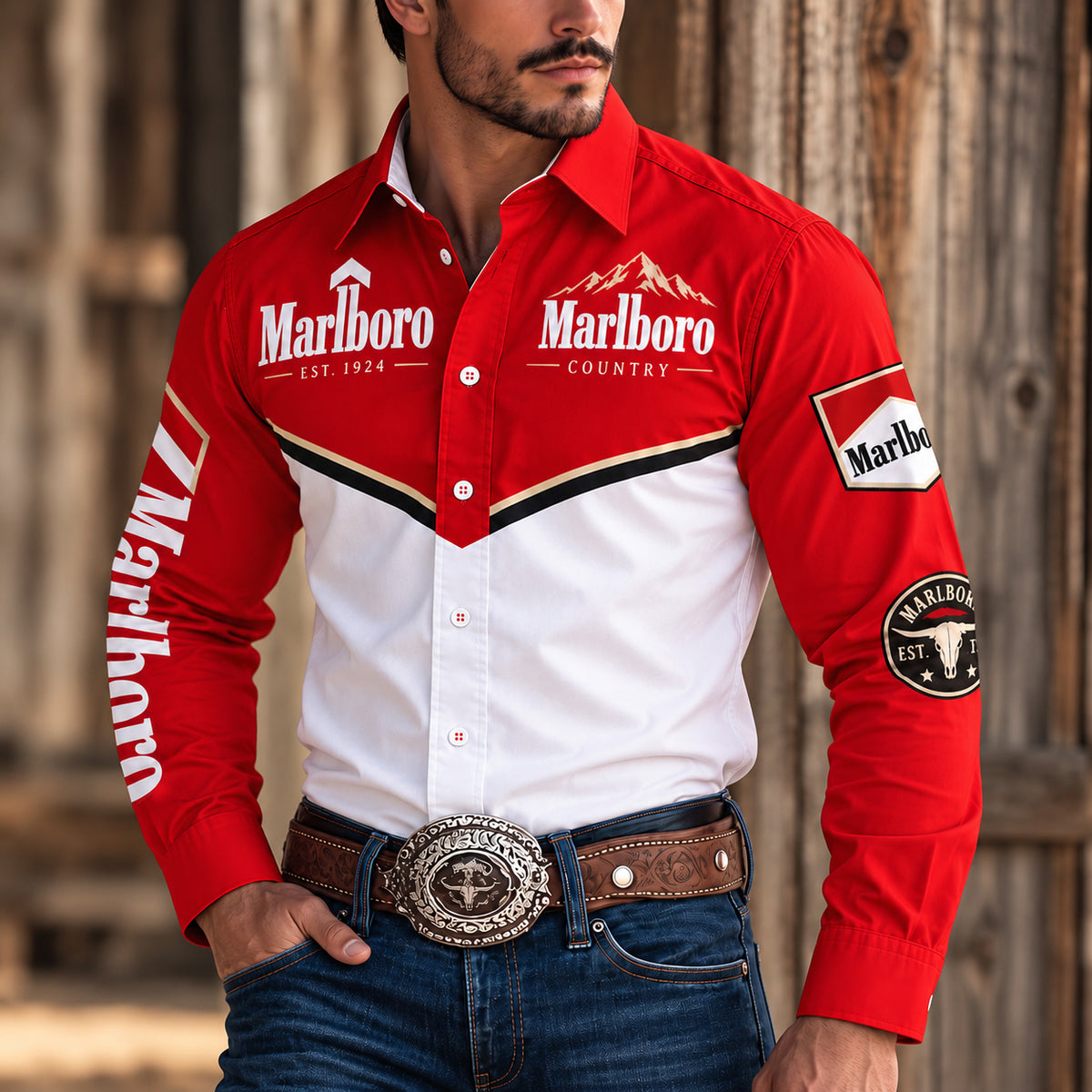 Marlbor Country Vintage Western Button-Up Shirt